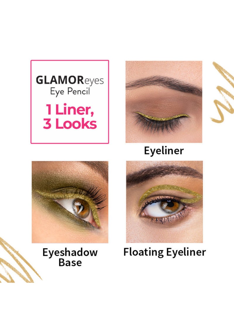 Nykaa Glamoreyes Colour Eye Pencil Kajal Golden Fleur 11 Smudgeproof Waterproof And Fadeproof Formula - Image 4