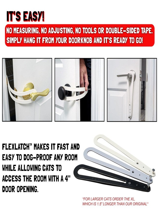 FlexLatch Cat Door Holder Latch - Black Cat Door Alternative Installs Fast Flex Latch Strap Let's Cats in and Keeps Dogs Out of Litter & Food. Safe Baby Proof One Piece No Measuring Extra Easy X-Large - Image 3