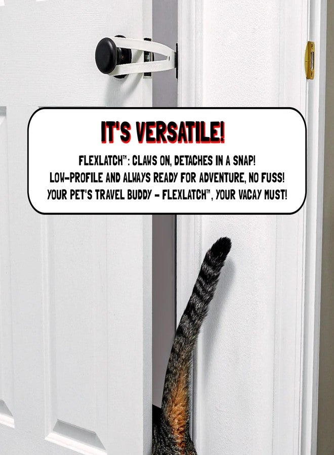FlexLatch Cat Door Holder Latch - Black Cat Door Alternative Installs Fast Flex Latch Strap Let's Cats in and Keeps Dogs Out of Litter & Food. Safe Baby Proof One Piece No Measuring Extra Easy X-Large - Image 5