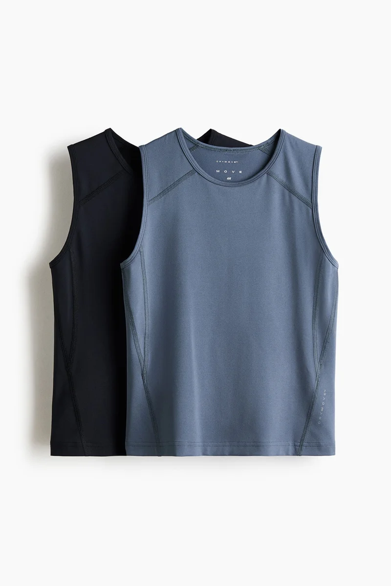 H&M 2-pack Slim Fit sports vest tops with DryMove™