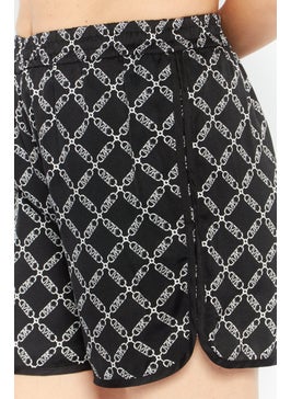 Michael Kors Women Monogram Satin Basic Shorts, Black  - Image 3