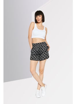 Michael Kors Women Monogram Satin Basic Shorts, Black  - Image 2