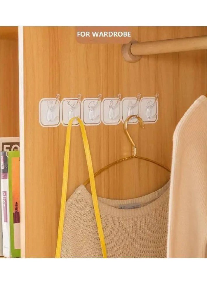 Double-sided hanger, 6-hook, double-sided hanger, strong. You can separate each square separately and use it in different ways and in different places.  - Image 1