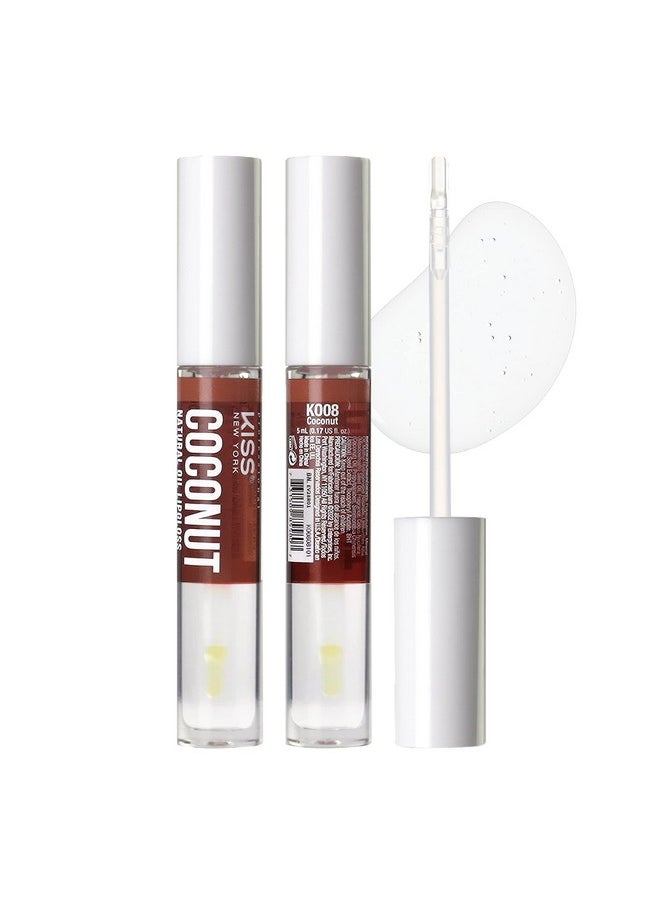kiss new york Kiss New York 3 PACK Lip Oil Gloss, Hydrating Non-Sticky Lip Oil, 100% Natural Oil Clear Lip Gloss, Lightweight Lip Moisturizer (Gold & Honey & Coconut)  - Image 5