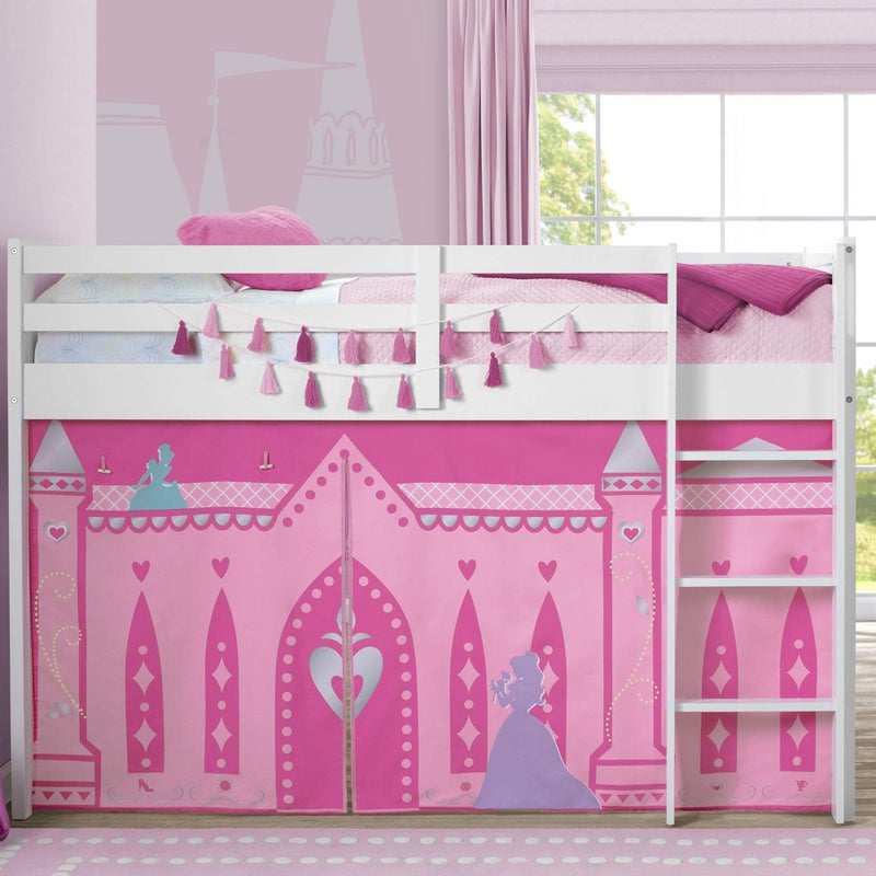 Delta Children Loft Bed Tent Curtain Set for Low Twin Disney Princess
