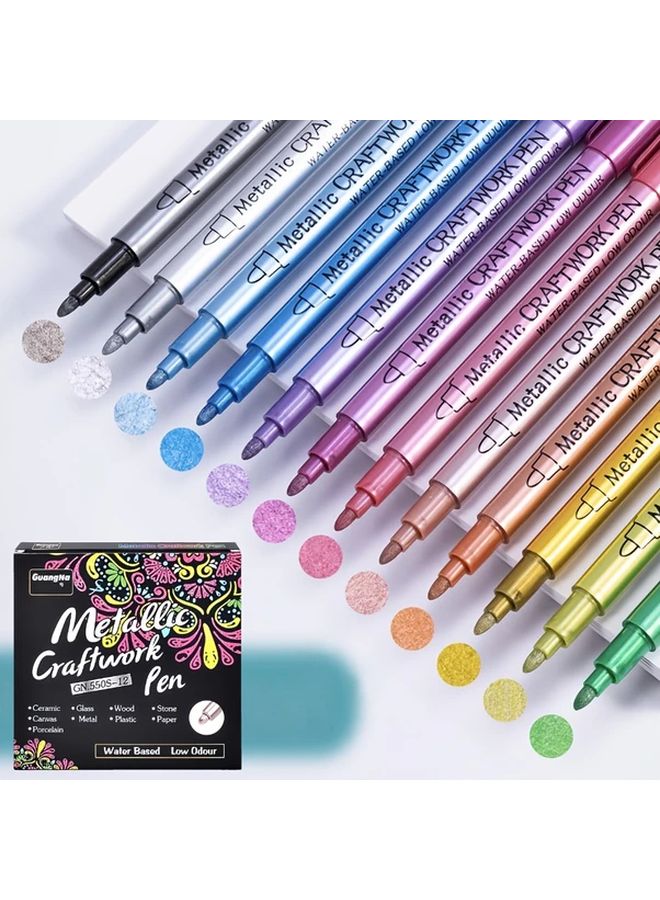 3 Colors Glitter Marker Pens Double Headed Brush And Fine Tip For DIY Crafts - Image 4