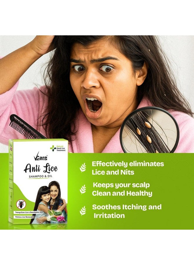 VCare مجموعة شامبو وزيت فركتس لمكافحة القمل - 90 مل، يزيل القمل والصئبان | علاج القمل | قمل الرأس | إزالة بيض القمل - عبوة من 3 - Image 3