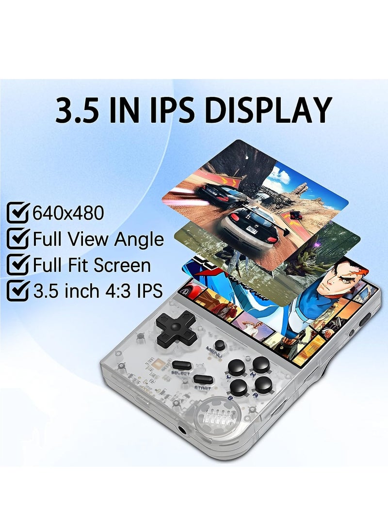 RG35XX Handheld Game Console, 3.5 Inch IPS Screen Linux System Retro Video Games Consoles, Portable Pocket Video Player with 5000+ Games (White, 64G) - Image 3