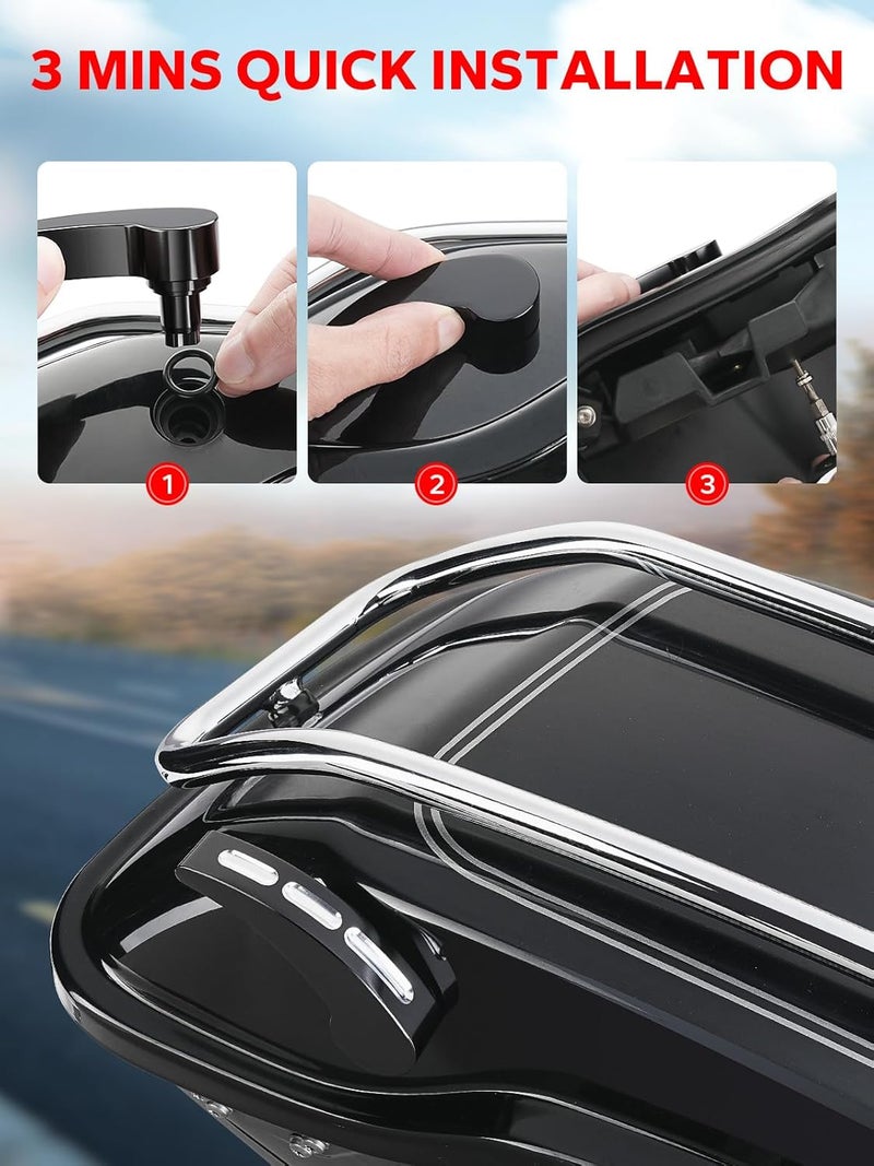 Amazicha Black Saddlebag Latch Kit Saddle Bag Lifters Compatible for Harley Davidson Touring Street Glide/Electra Glide/Road Glide/Road King/Ultra Limited FLHR FLHT FLHTK FLHX FLHXS 2014-2024 - Image 5