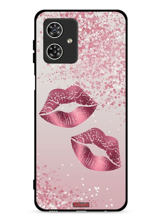 Tolwak Motorola Moto G54 5G Protective Case Cover Glitter Lips - Image 1