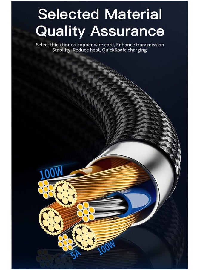 ESSAGER 100W USB C to USB C Fast Charge Data cable With LED Display, For iPhone 16/15, iPad Air/iPad Pro, MacBook Pro, Samsung Galaxy S21/S10/S9/Plus, Super Fast Charge and Real-time Power Display Cable  - Image 4