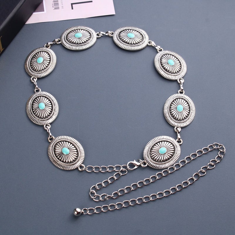 ذا بلاك بيرل اكسسوريز حزام وسط معدن فضي حريمي