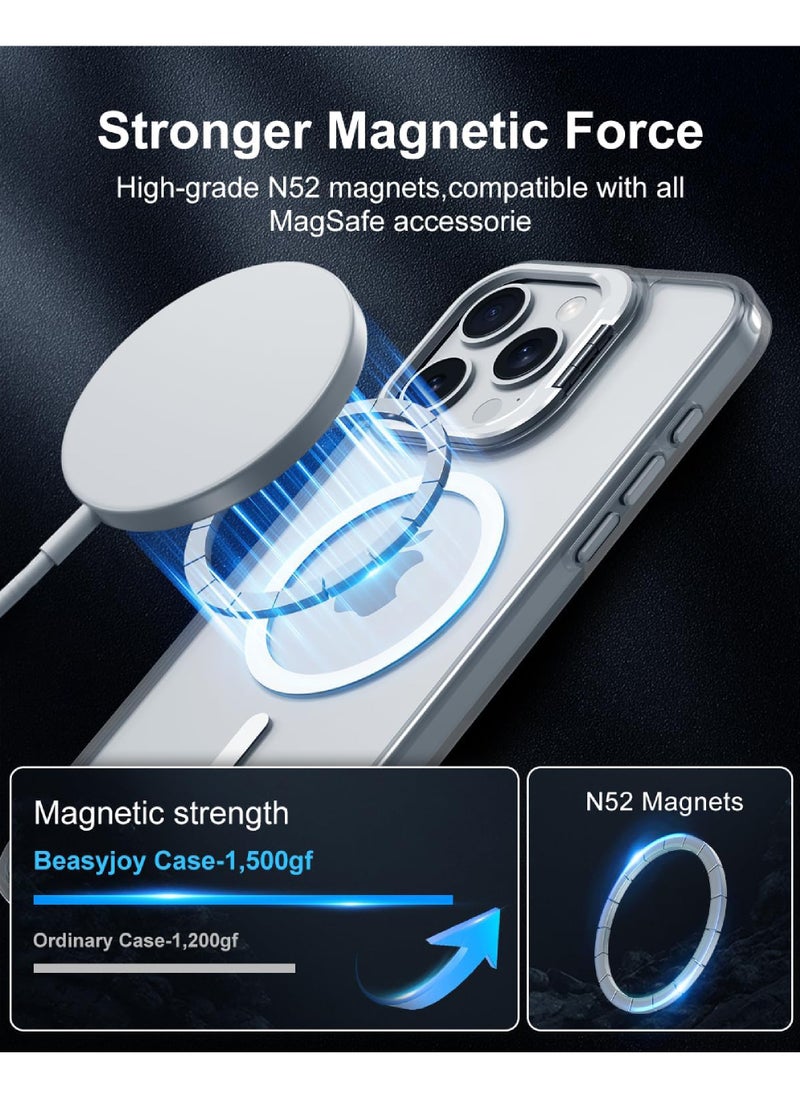 Rock Pow - For iPhone 13 Pro Case Compatible with MagSafe Shockproof -Grade Protection Built-in Camera Ring Stand Magnetic Phone Case for iPhone 13 Pro - Image 1