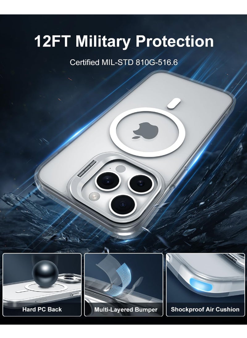 Rock Pow - For iPhone 13 Pro Case Compatible with MagSafe Shockproof -Grade Protection Built-in Camera Ring Stand Magnetic Phone Case for iPhone 13 Pro - Image 1