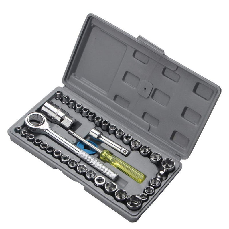 Styxon 40 in 1 pcs 14Inch Socket Set Car Repair Tool Ratchet Wrench Combo Tools Kit Auto Repairing - Image 1