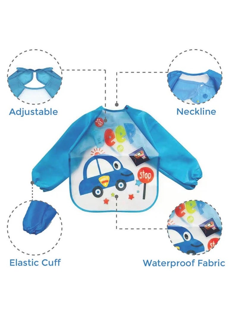بولكاتوتس مريلة تغذية مقاومة للماء بأكمام طويلة من Polka Tots - سيارة  - Image 2
