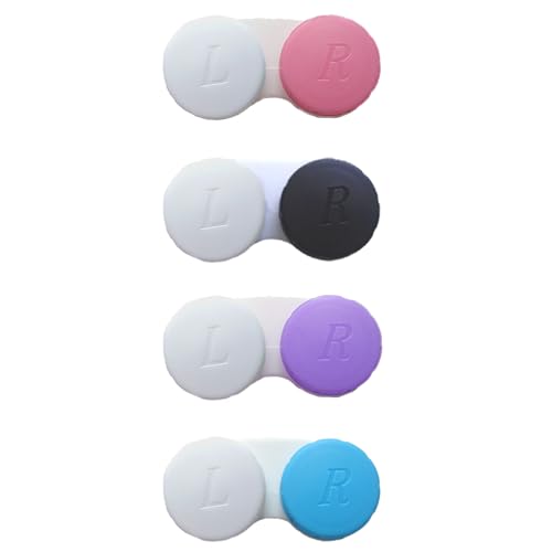 Smanzu 4 Pack Contact lens case Bulk Colorful Contact Lens Soak Storage Box Holder Container(Mixed Colors) - Image 1