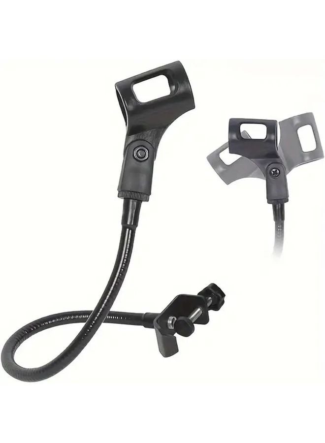 Black Adjustable Gooseneck Microphone Stand XLR Boom Arm Desktop Mount - Image 1