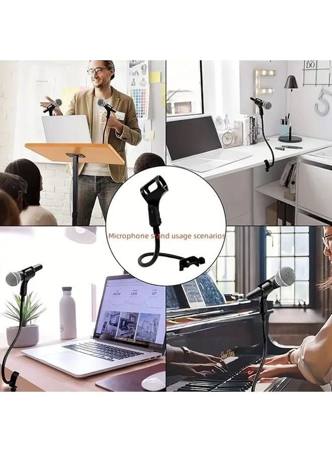 Black Adjustable Gooseneck Microphone Stand XLR Boom Arm Desktop Mount - Image 5