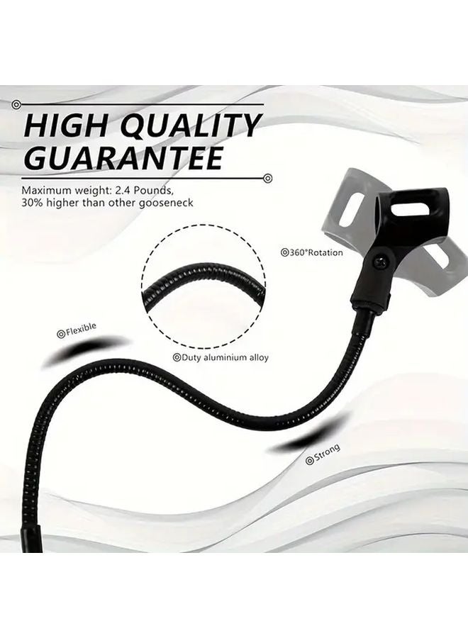 Black Adjustable Gooseneck Microphone Stand XLR Boom Arm Desktop Mount - Image 4