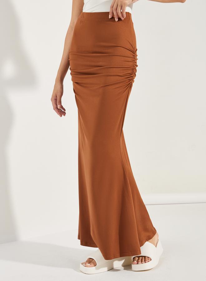 Styli Gathered Detail Mermaid Hem Maxi Skirt  - Image 2