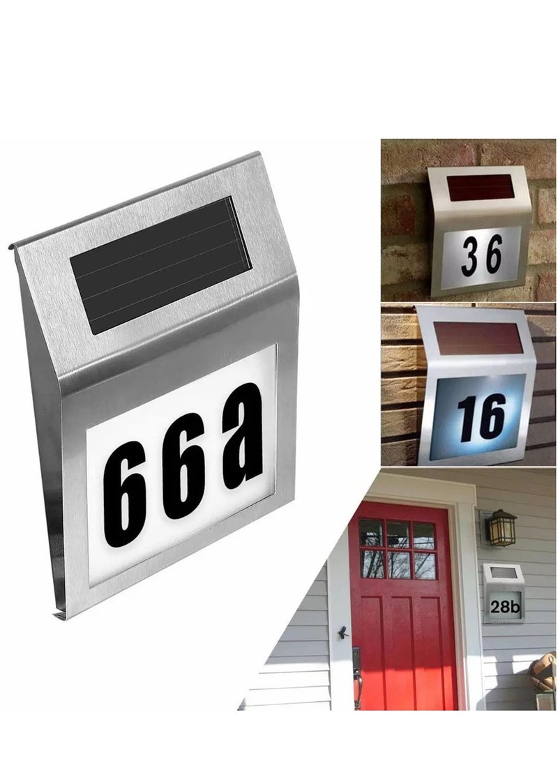 شو وو لافتات أرقام العناوين التي تعمل بالطاقة الشمسية، لافتة أرقام عناوين المنزل المضيئة، علامة رقم المنزل الشمسية المقاومة للماء للمنازل والحديقة والشارع والفناء والمنزل - Image 1