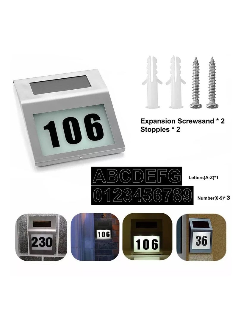 شو وو لافتات أرقام العناوين التي تعمل بالطاقة الشمسية، لافتة أرقام عناوين المنزل المضيئة، علامة رقم المنزل الشمسية المقاومة للماء للمنازل والحديقة والشارع والفناء والمنزل - Image 2