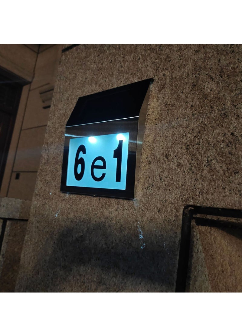 شو وو لافتات أرقام العناوين التي تعمل بالطاقة الشمسية، لافتة أرقام عناوين المنزل المضيئة، علامة رقم المنزل الشمسية المقاومة للماء للمنازل والحديقة والشارع والفناء والمنزل - Image 3