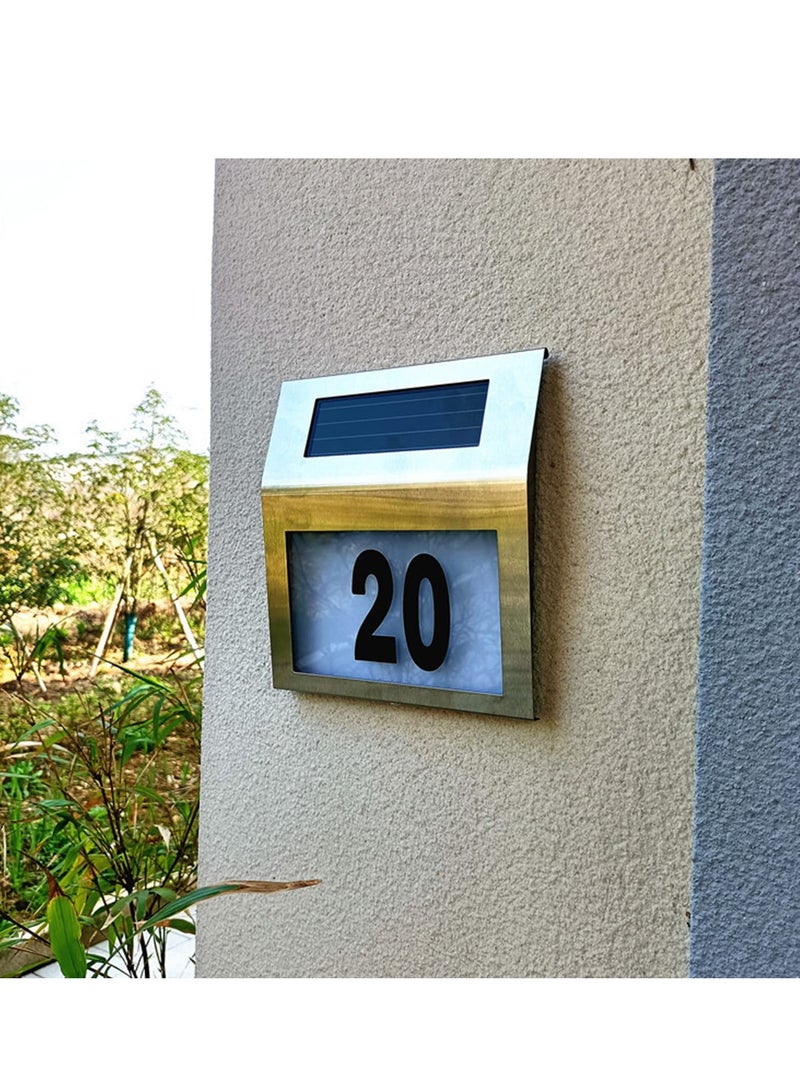 شو وو لافتات أرقام العناوين التي تعمل بالطاقة الشمسية، لافتة أرقام عناوين المنزل المضيئة، علامة رقم المنزل الشمسية المقاومة للماء للمنازل والحديقة والشارع والفناء والمنزل - Image 4