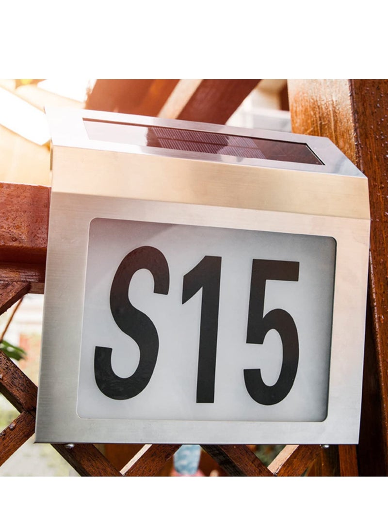 شو وو لافتات أرقام العناوين التي تعمل بالطاقة الشمسية، لافتة أرقام عناوين المنزل المضيئة، علامة رقم المنزل الشمسية المقاومة للماء للمنازل والحديقة والشارع والفناء والمنزل - Image 5