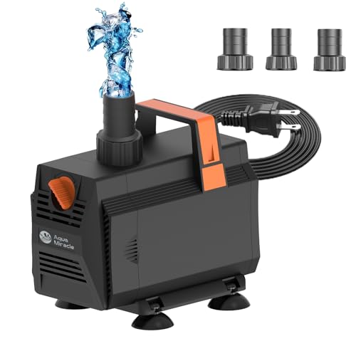 AquaMiracle 1200GPH Submersible Water Pump Pond Pump(4500L/H, 70W), Water Fountain Pump Aquarium Water Pump with Flow Control for Fish Tank, Waterfall, Statuary, Filtration, Water feature, Hydroponics - Image 1