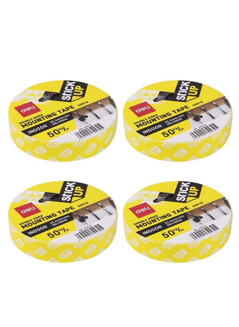 Deli 4-Piece Double Sided Mounting Tape 5 Meter Length - Image 1