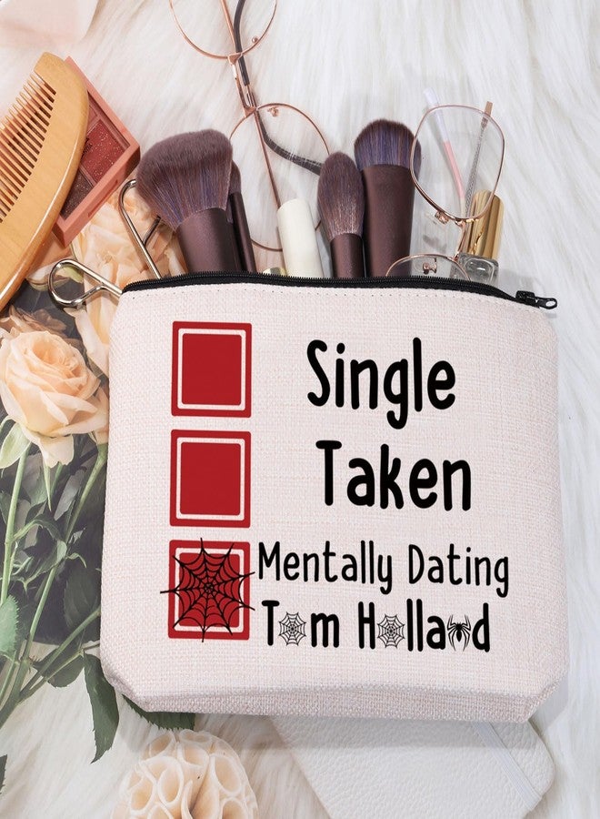 MEIKIUP Single Taken Mentally Dating Tom H Cosmetic Bag Spider Fan Gifts for Women (Tom H Cosmetic Bag) - Image 2