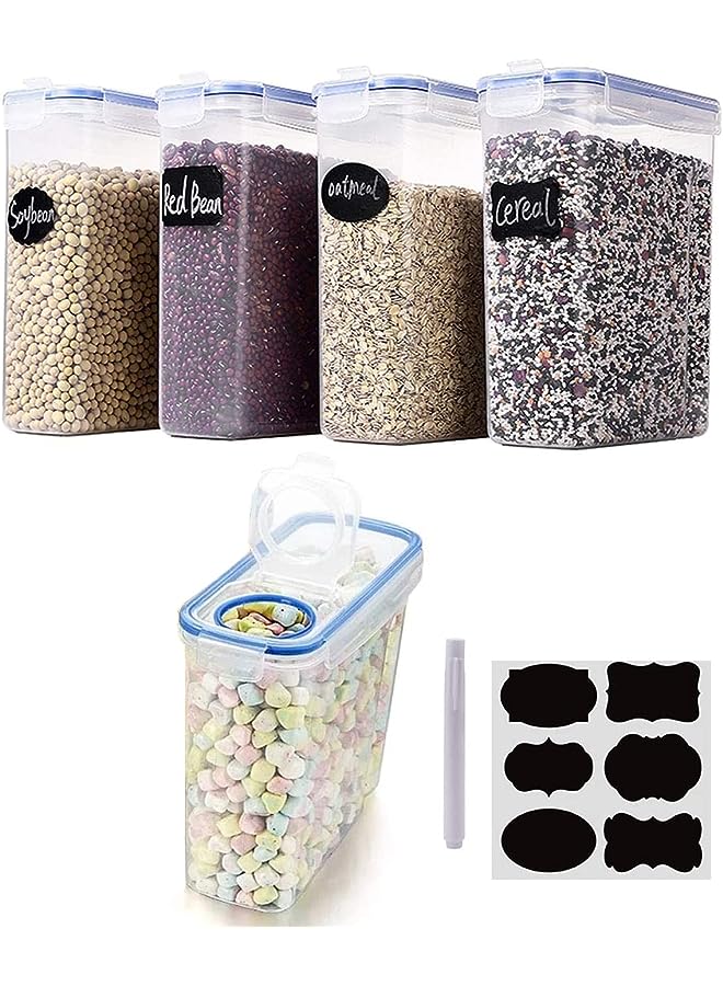 VALUXE & Dry Food Storage Containers, VALUXE Airtight Plastic Kitchen Storage Organizer, Set of 4 [2.5L / 85.4oz] for Sugar, Flour, Snack, Baking Supplies, BPA Free Stackable Boxes with Locking Lids - Image 1
