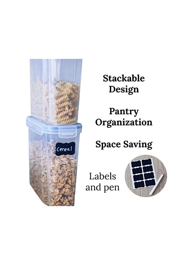 VALUXE & Dry Food Storage Containers, VALUXE Airtight Plastic Kitchen Storage Organizer, Set of 4 [2.5L / 85.4oz] for Sugar, Flour, Snack, Baking Supplies, BPA Free Stackable Boxes with Locking Lids - Image 4