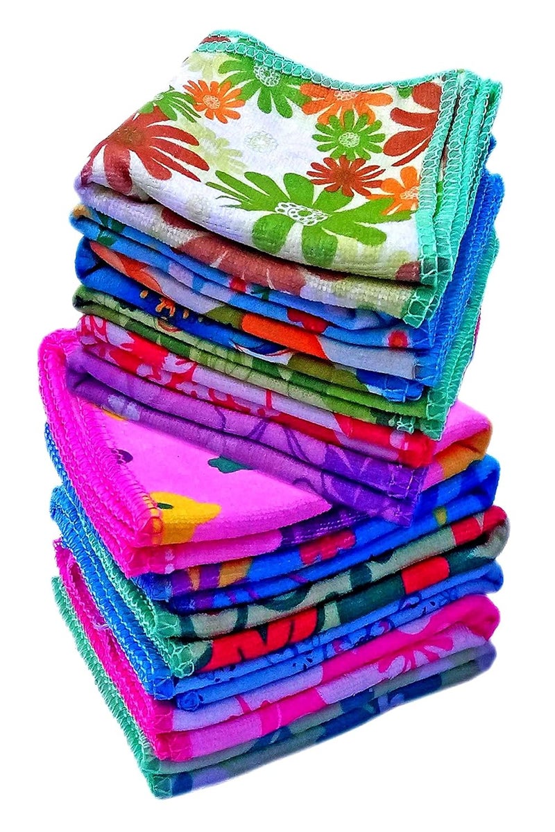 Very Soft Very Soft Cotton Face Hanky Towel Set of 10 Multicolour