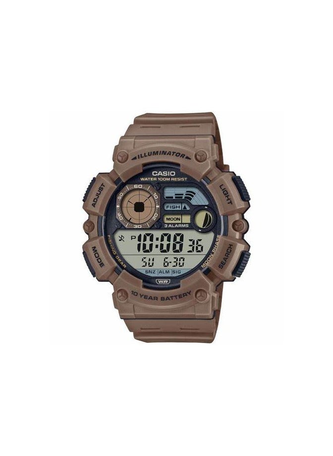 CASIO Casio Illuminator 10-Year Battery Men's Moon Phase Fishing Level Watch WS-1500H-5AV, Brown  - Image 1
