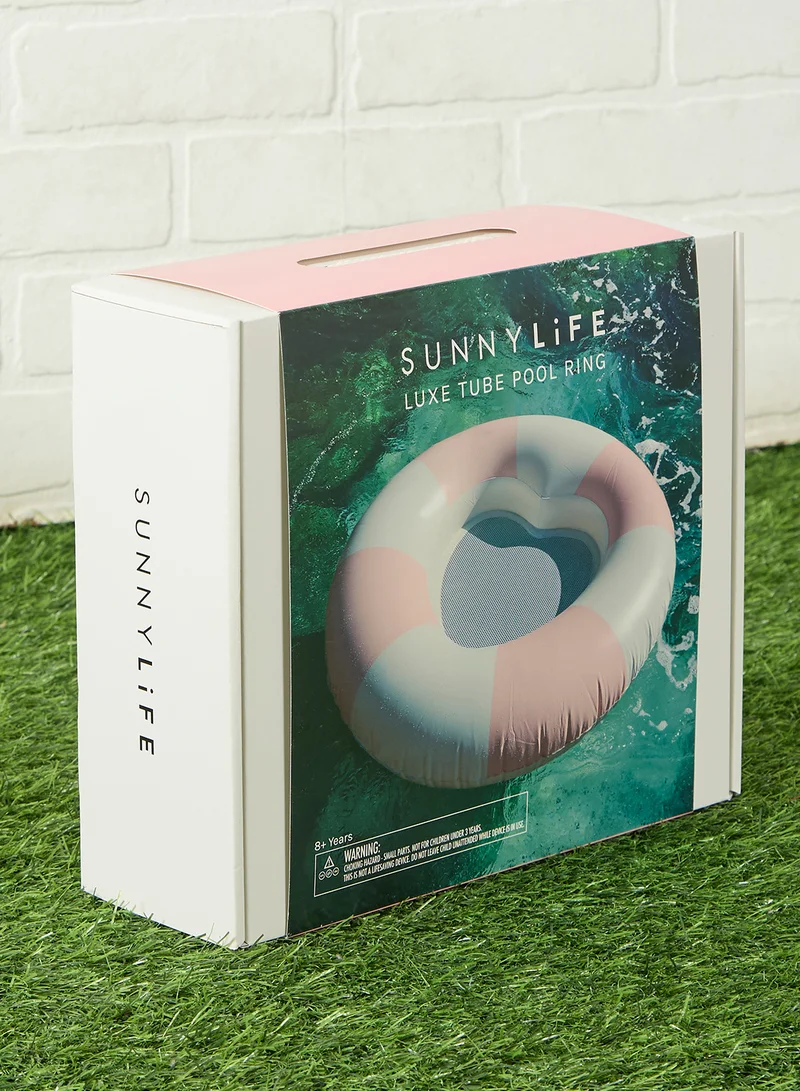 SUNNY LIFE Luxe Tube Pool Ring Stole My Heart Pink Stripe