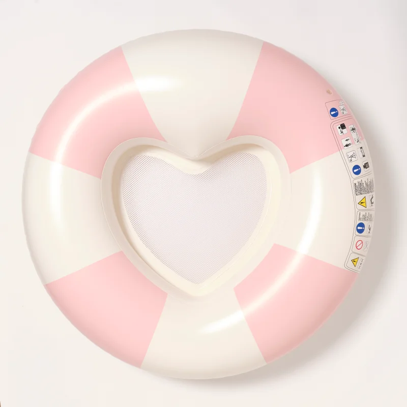 SUNNY LIFE Luxe Tube Pool Ring Stole My Heart Pink Stripe