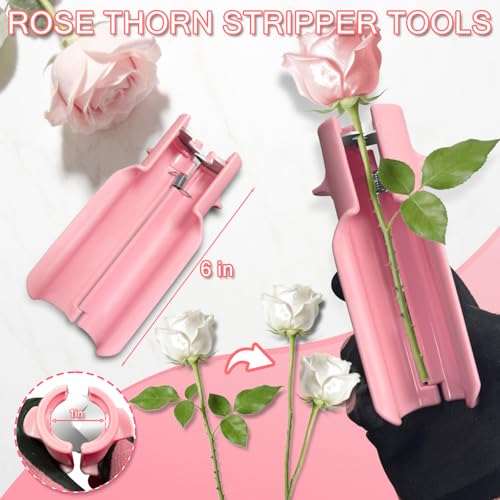 TOAINRSI Rose Thorn Stripper Tool Set, Flower Thorn Remover, Rose dethorner Tool, for Home Wedding Florist（Pink 10 Pcs） - Image 2