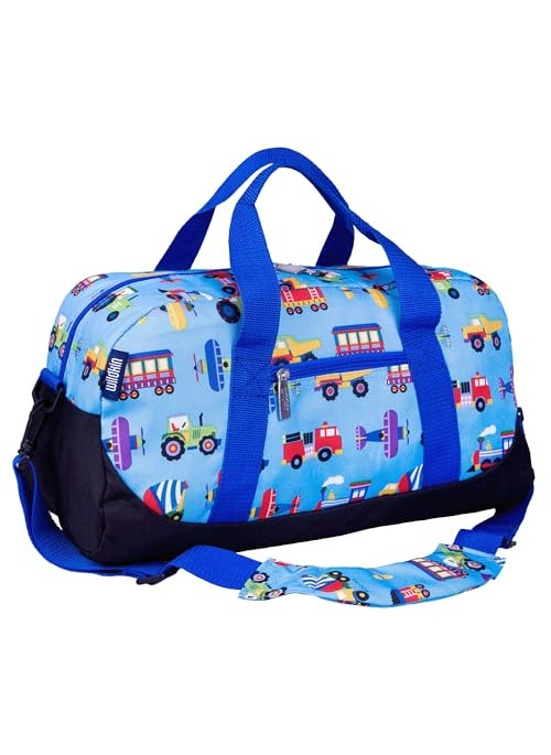 Wildkin Wildkin Kids Overnighter Duffel Bag  CarryOn Size Ideal for School  Sleepovers  Trains Planes and Trucks 