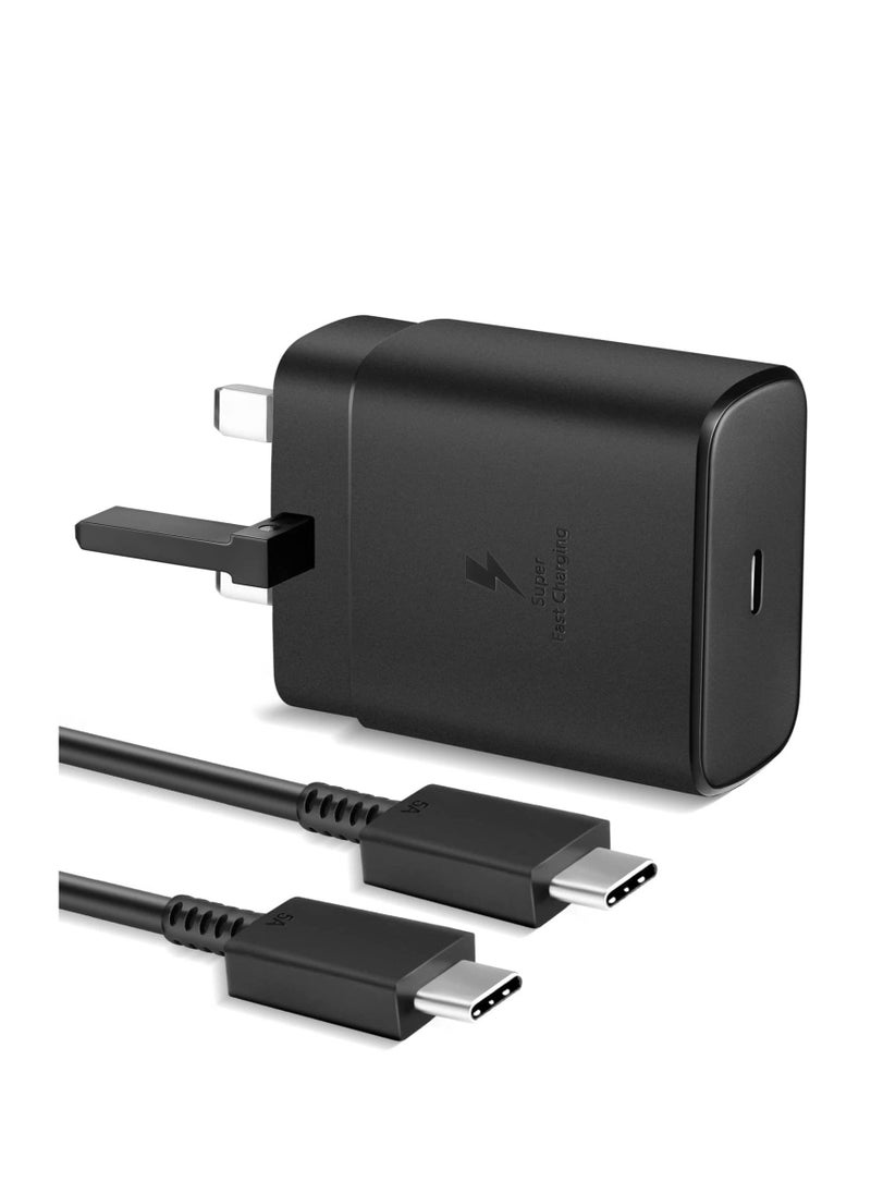 45W USB C Fast Charger Plug and Cable 1.2M PPS Type C Super-Fast Charging Plug and USB C Cable Compatible with Samsung Galaxy S24 Ultra/S24+/S23/S23+/S21+/S20/Note 20/Note 10/Tab S10/S10+/S9/S9+/S9 Ultra/S8/S7/Z Flip 6/Z Flip 5/Z Flip 4/Z Fold 6/Z Fold 5/Z Fold 4