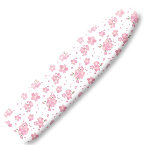 Cliduli Extra Thick Ironing Board Cover and Pad, Cherry Blossoms 15x54 Ironing Board Cover, Resist Scorching and Staining,Elastic Edges,Pink Floral Leaves Spring Flower White - Image 1