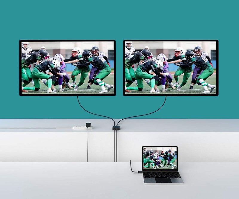 MT-VIKI 4K HDMI Splitter 1 in 2 Out, 1x2 Powered HDMI Splitter for Dual Monitors w/Power Adapter, 4K@30Hz Dual Monitors Duplicate/Mirror for PS4 Fire Stick HDTV - Image 3