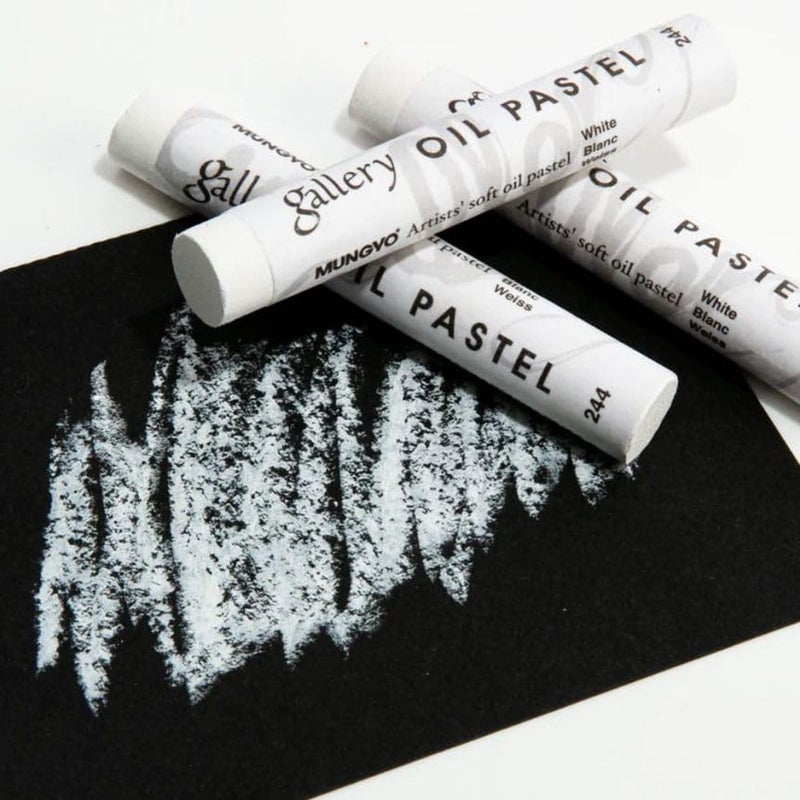 MUNGYO GALLERY SOFT OIL PASTELS SET OF 6 SINGLE COLOR-WHITE - Image 3