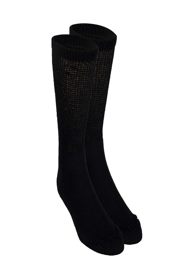 Truform Diabetic Socks for Men and Women, Medical Style Crew Length, Mid Calf Height, 3 Pairs, Black, X-Large - Image 3