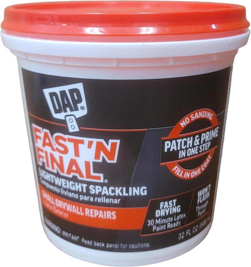 Dap Fast 'N Final Ready to Use White Lightweight Spackling Compound 1 qt. - Image 1