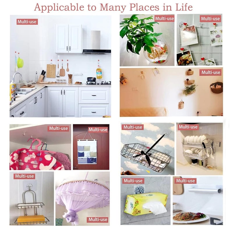 Chocozone Wall Hooks Without Drilling Wall Hooks for Hanging Strong Self Adhesive Hooks Wall Hanger for Clothes Pack of 24 - Image 4