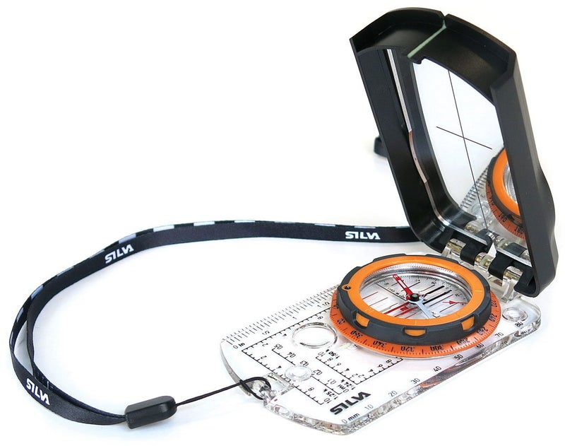Silva Ranger 2.0 Advanced Compass with Mirror, Slope Card, and Distance Lanyard, Orange - Image 1