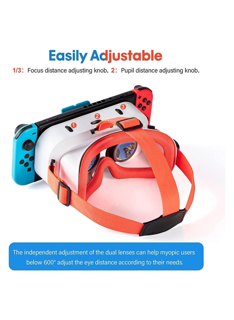 DMG TECH - VR Headset, Switch VR Headset Compatible with Nintendo Switch, Upgraded with Adjustable HD Lenses, VR (Virtual Reality) Goggles for Original Nintendo Switch Model, Switch VR Kit, Switch 3D Glasses - Image 1
